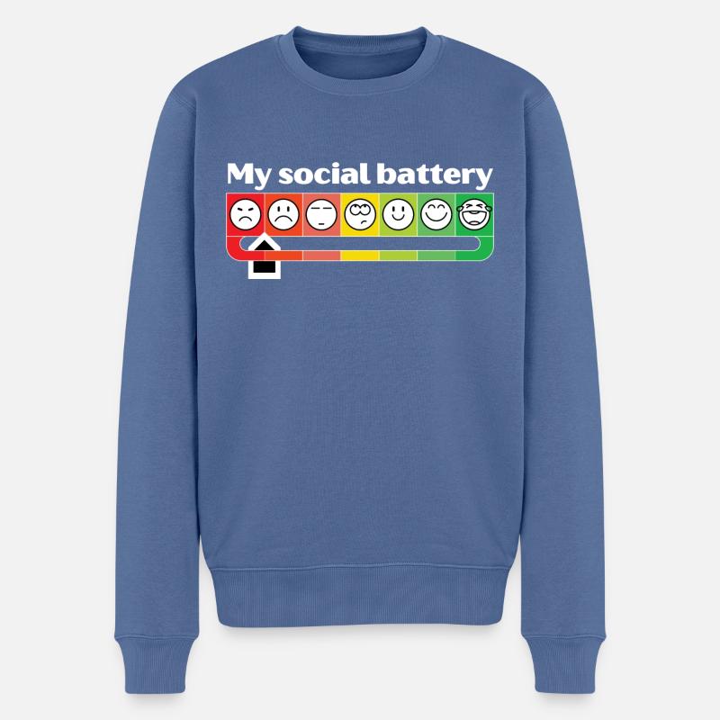 Ma batterie sociale - Pull Premium bio Homme - bleu pigeon