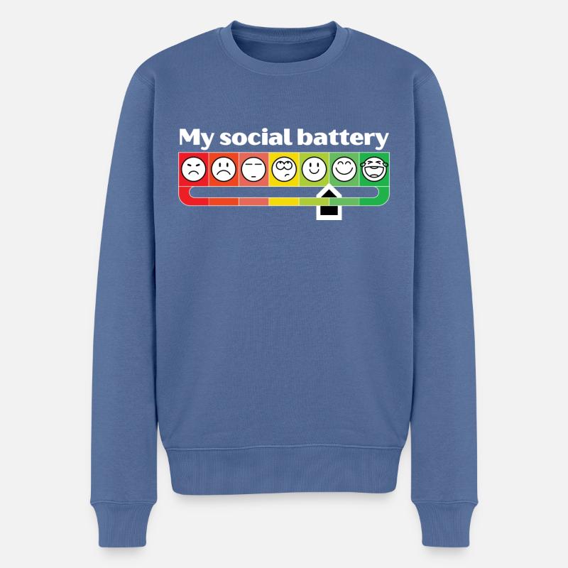 Ma batterie sociale - Pull Premium bio Homme - bleu pigeon