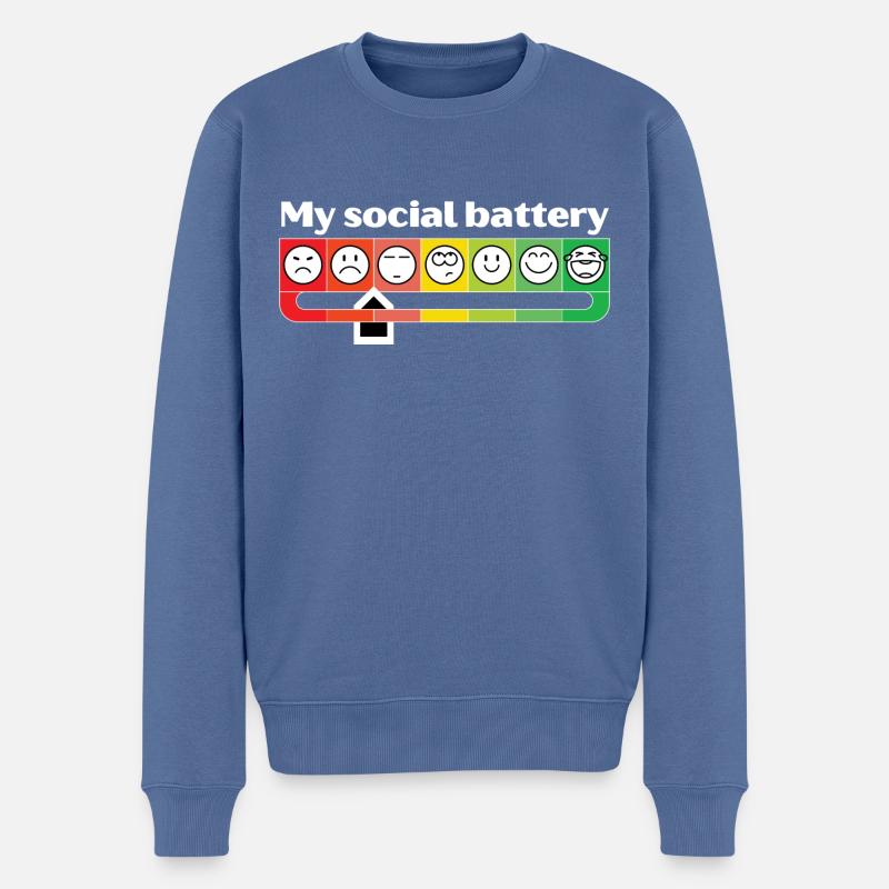 Ma batterie sociale - Pull Premium bio Homme - bleu pigeon