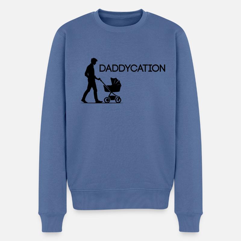 Daddycation - Männer Premium Bio Pullover - Taubenblau
