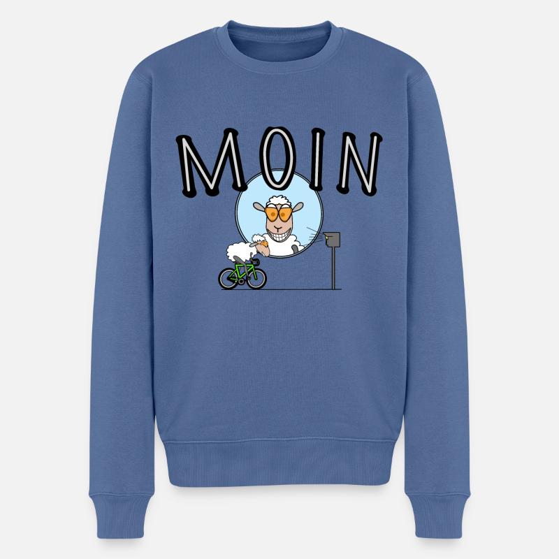 moin Radsport imma lächeln - Männer Premium Bio Pullover - Taubenblau