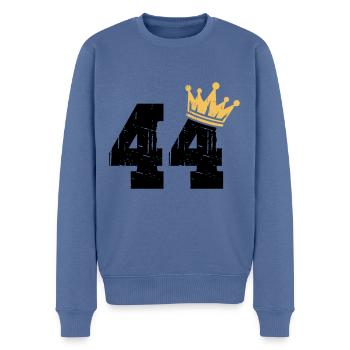 44 Krone 44. Geburtstag 44 Jahre - Männer Premium Bio Pullover - Taubenblau - Vorne - Nico (187cm)