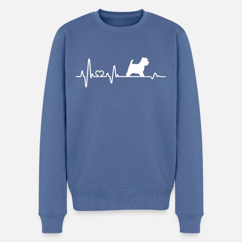 West Highland White Terrier Westie Herzschlag Herz - Männer Premium Bio Pullover - Taubenblau
