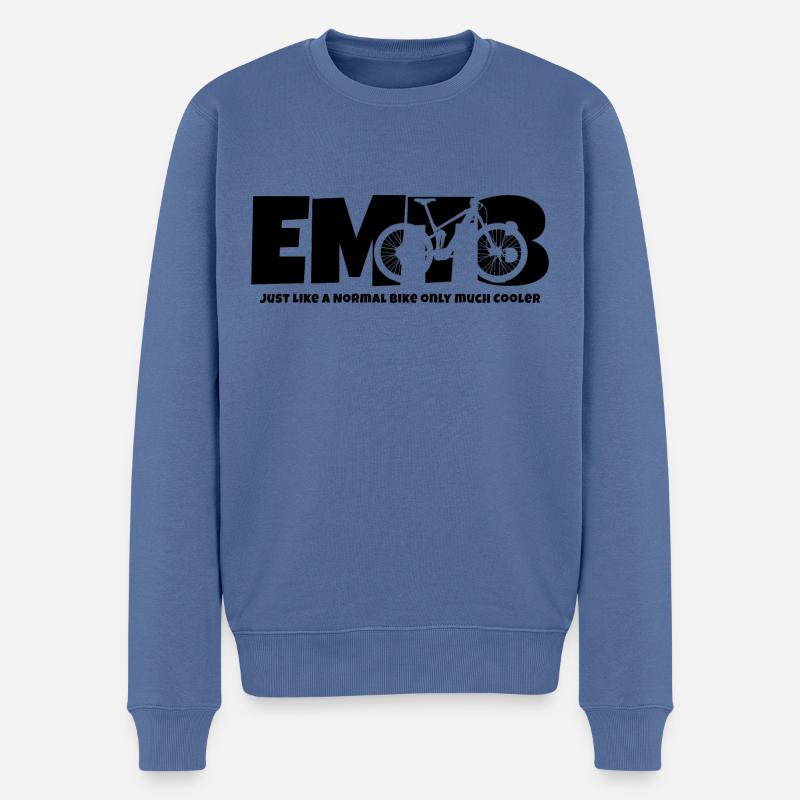 EMTB-Logo mit Untertitel - Männer Premium Bio Pullover - Taubenblau