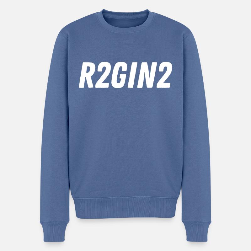 R2GIN2 - Männer Premium Bio Pullover - Taubenblau