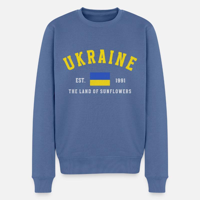 Ukraine Est 1991 - Pull Premium bio Homme - bleu pigeon