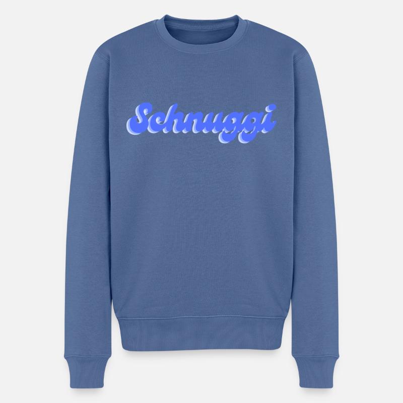 Schnuggi in blau - Männer Premium Bio Pullover - Taubenblau