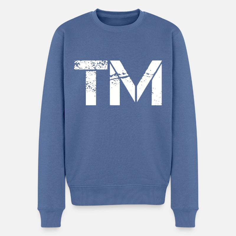 TM Gift Idea Marque de commerce Copyright Marque - Pull Premium bio Homme - bleu pigeon