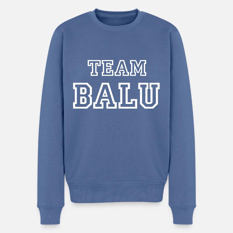 TEAM BALU Hundename Rüde TeamTrikot - Männer Premium Bio Pullover - Taubenblau