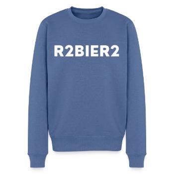 R2BIER2 - Männer Premium Bio Pullover - Taubenblau - Vorne - Nico (187cm)