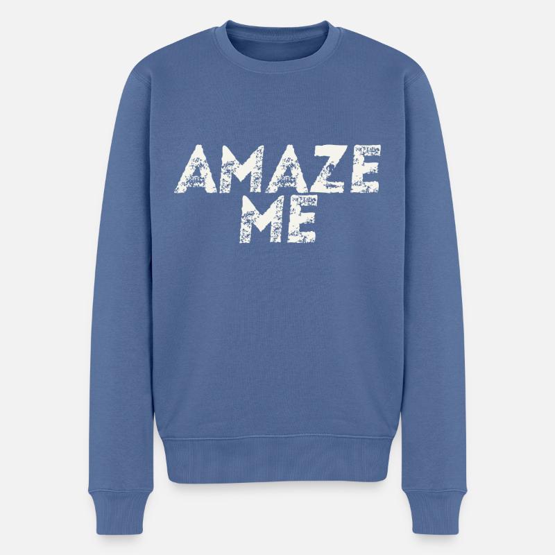Idée cadeau AMAZE ME - Pull Premium bio Homme - bleu pigeon