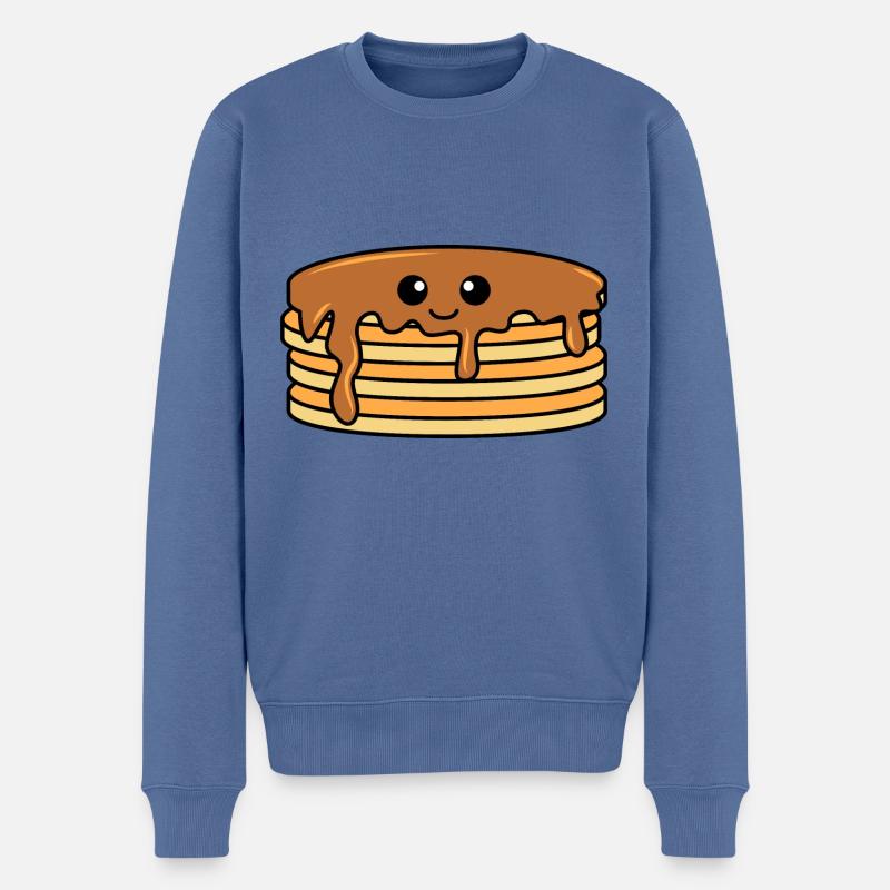 Pancake Comic - Männer Premium Bio Pullover - Taubenblau