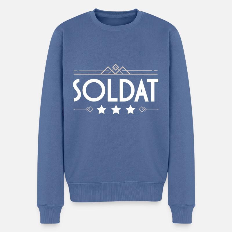 Soldat Beruf - Männer Premium Bio Pullover - Taubenblau
