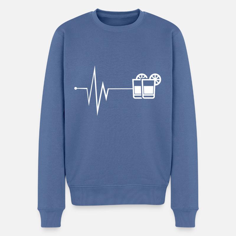 Tequila Puls - Männer Premium Bio Pullover - Taubenblau