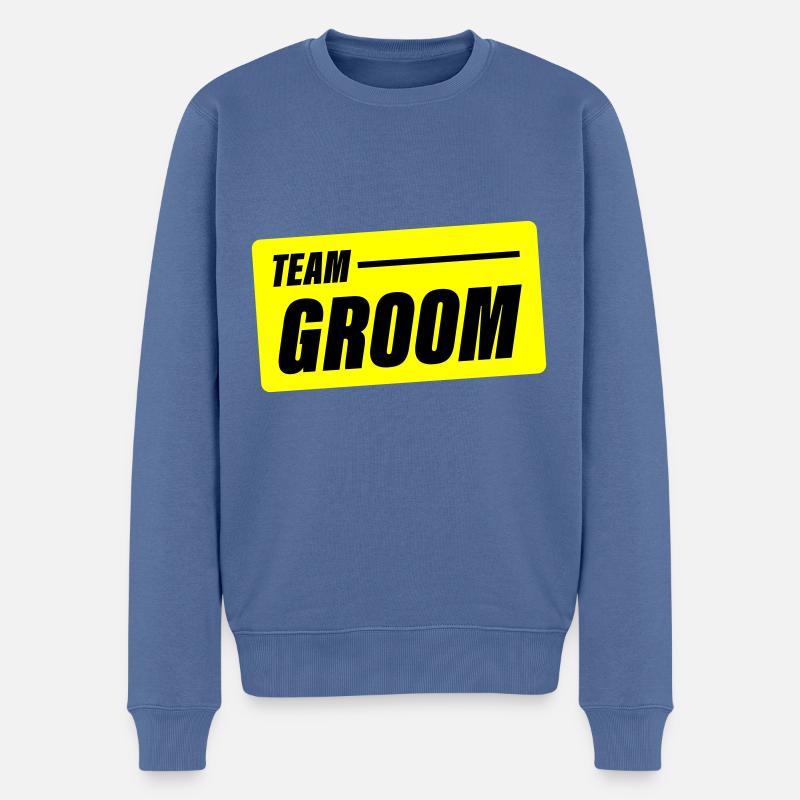 Mariage de l’équipe Groom Dicton - Pull Premium bio Homme - bleu pigeon
