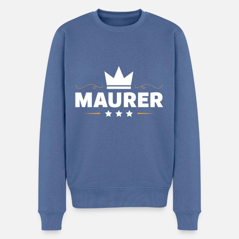 Maurer Beruf - Männer Premium Bio Pullover - Taubenblau