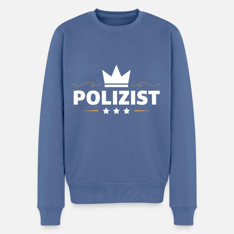 Polizist Beruf - Männer Premium Bio Pullover - Taubenblau