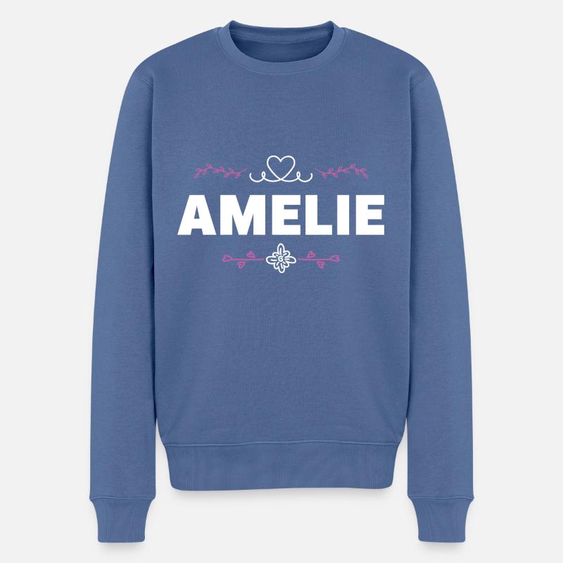 Amélie - Pull Premium bio Homme - bleu pigeon