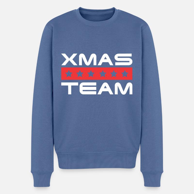 Xmas Crew - Männer Premium Bio Pullover - Taubenblau
