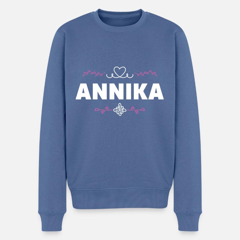 Annika - Männer Premium Bio Pullover - Taubenblau