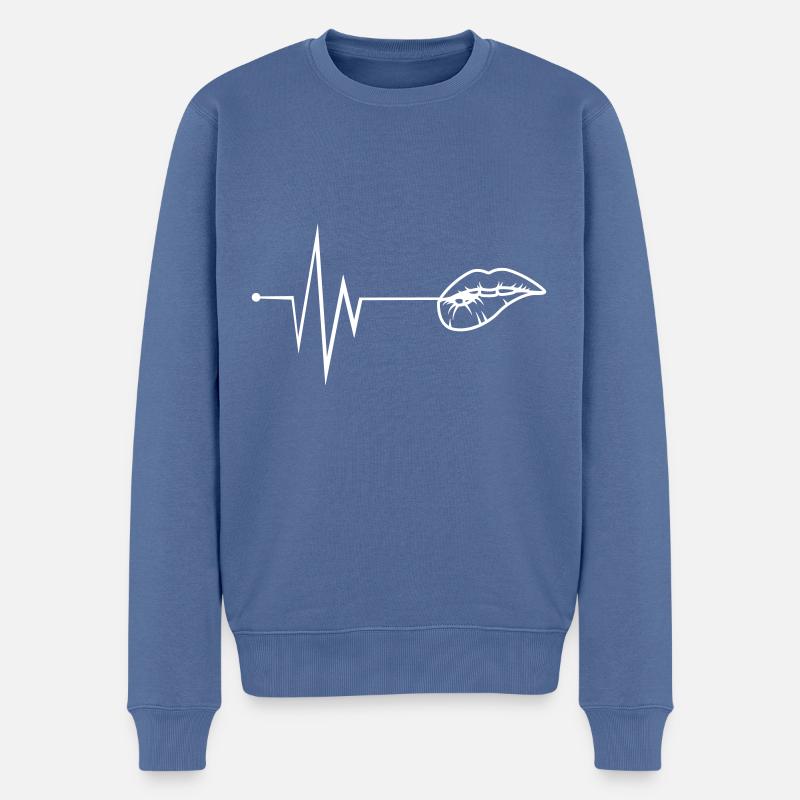 Pouls des lèvres - Pull Premium bio Homme - bleu pigeon