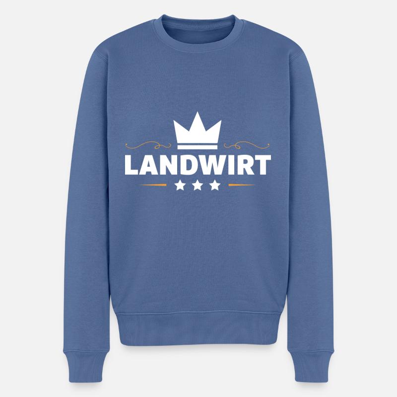 Landwirt Beruf - Männer Premium Bio Pullover - Taubenblau