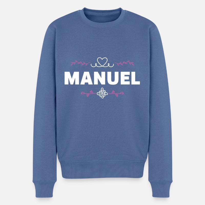 Cécile - Pull Premium bio Homme - bleu pigeon