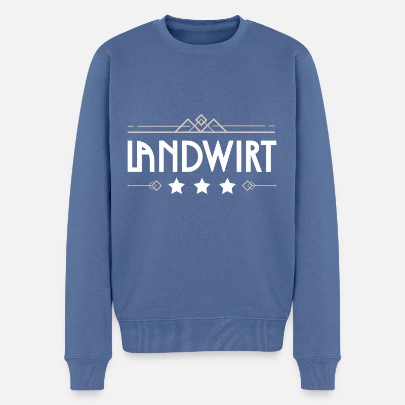Landwirt Beruf - Männer Premium Bio Pullover - Taubenblau