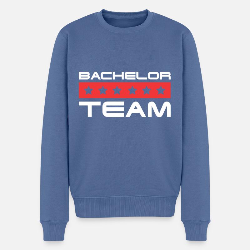 Bachelor Crew - Männer Premium Bio Pullover - Taubenblau