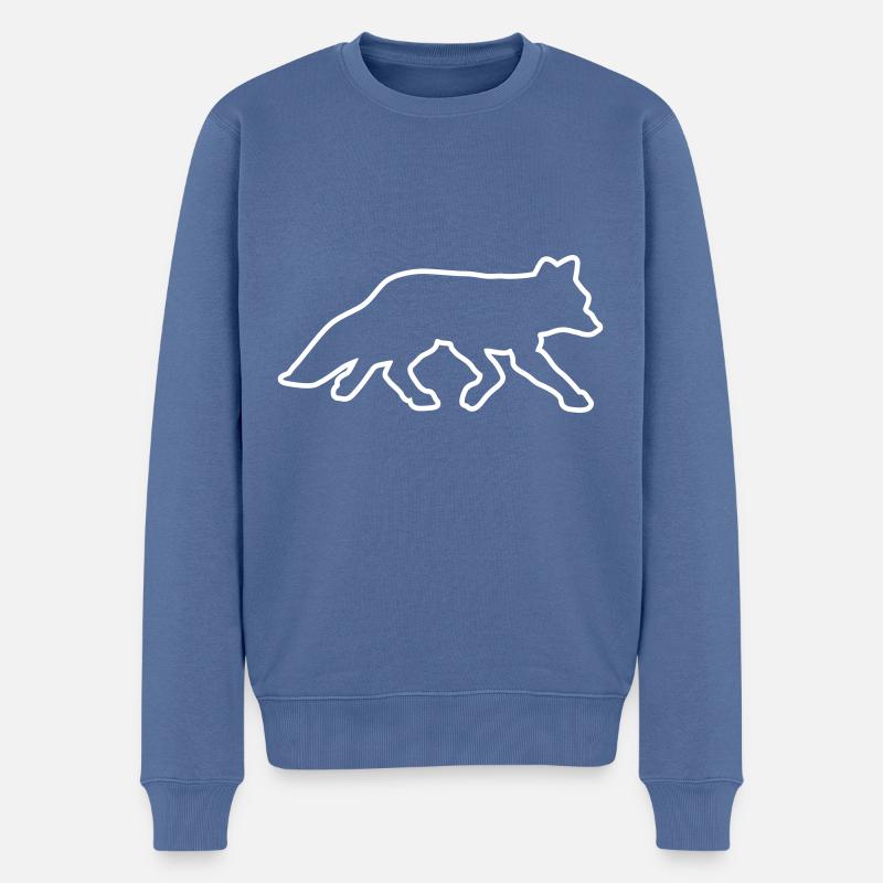 fuchs silhouette - Männer Premium Bio Pullover - Taubenblau