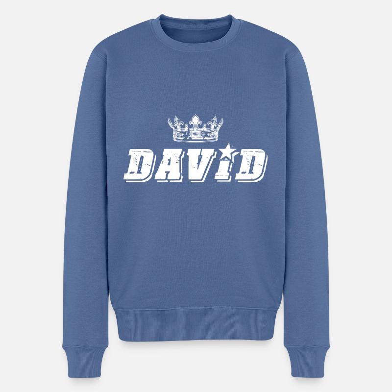 David - Pull Premium bio Homme - bleu pigeon