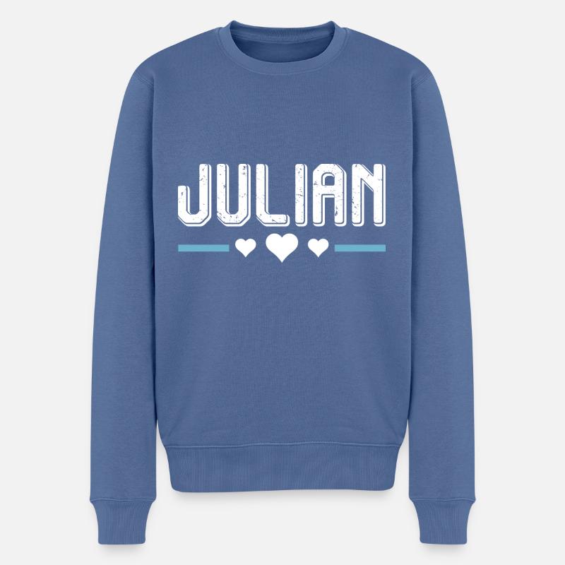 Julien - Pull Premium bio Homme - bleu pigeon