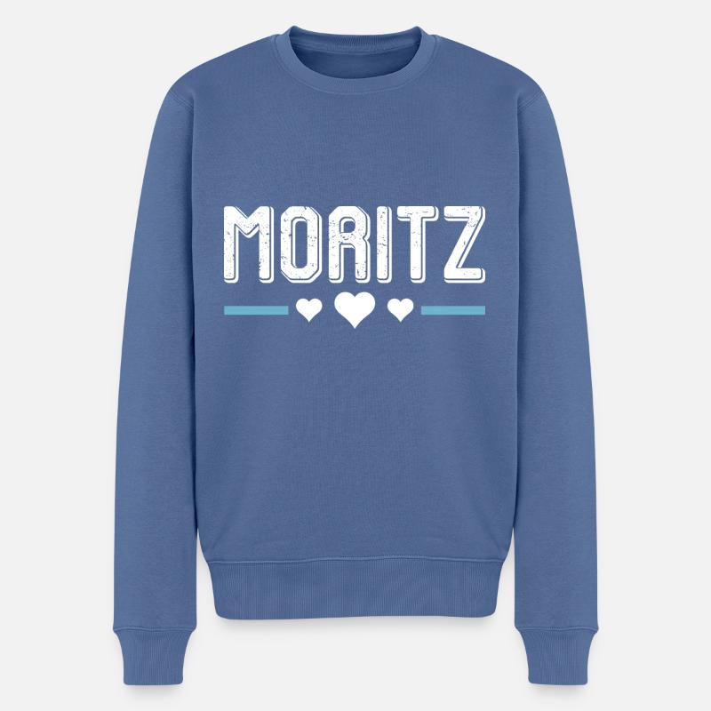 Moritz - Männer Premium Bio Pullover - Taubenblau