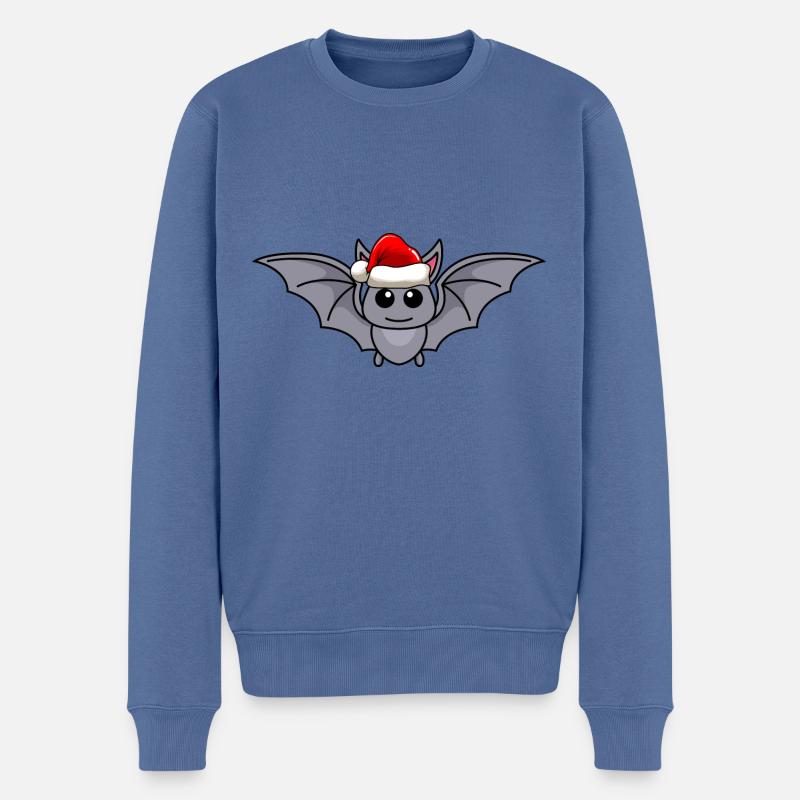 Bat Comic Christmas - Pull Premium bio Homme - bleu pigeon