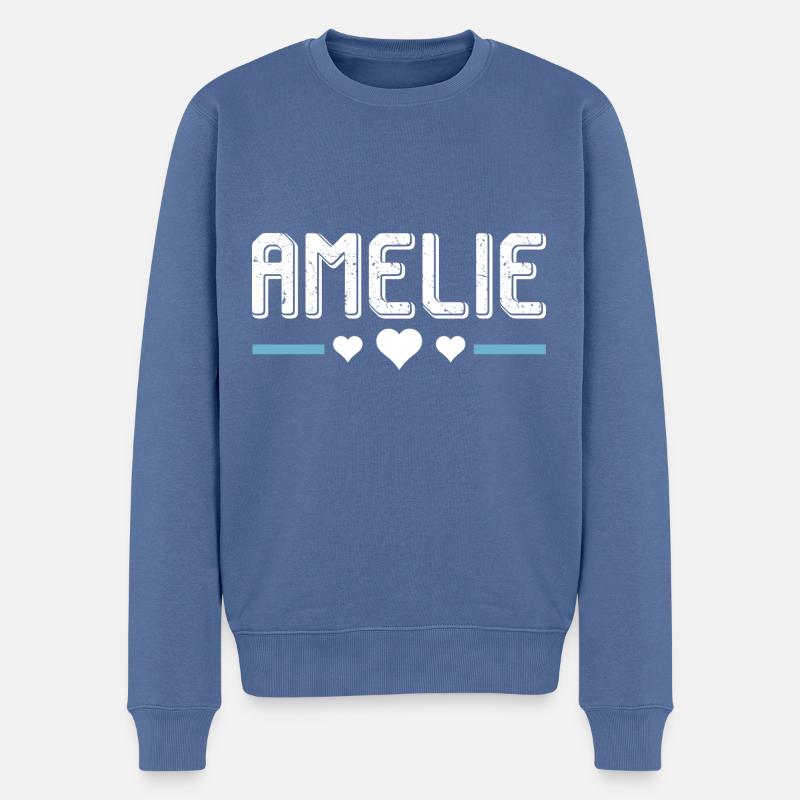 Amélie - Pull Premium bio Homme - bleu pigeon