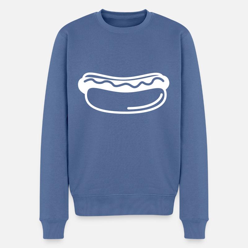 Hotdog Symbol - Männer Premium Bio Pullover - Taubenblau