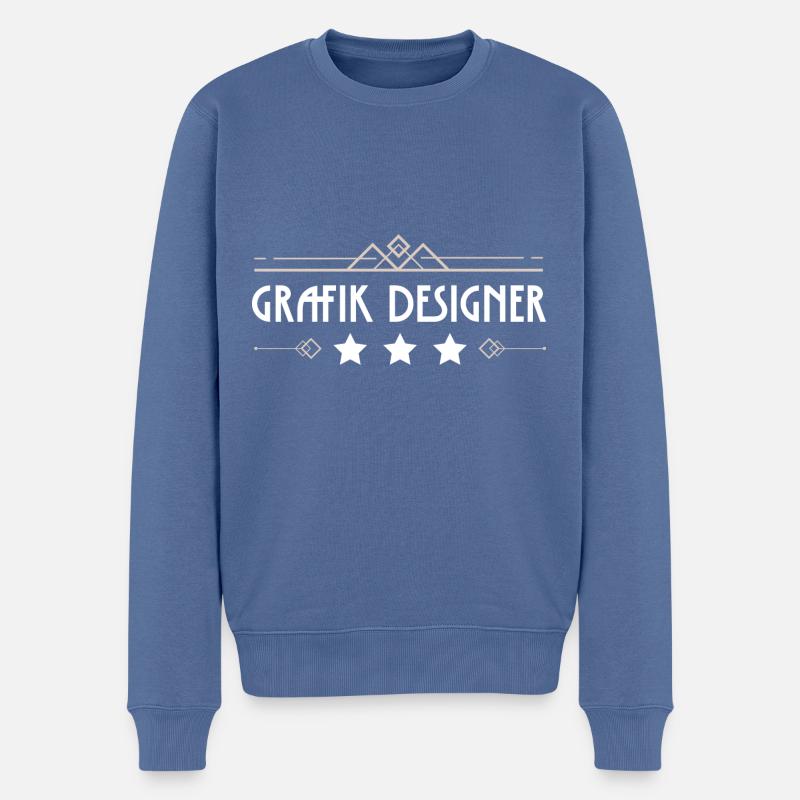 Grafik Designer Beruf - Männer Premium Bio Pullover - Taubenblau