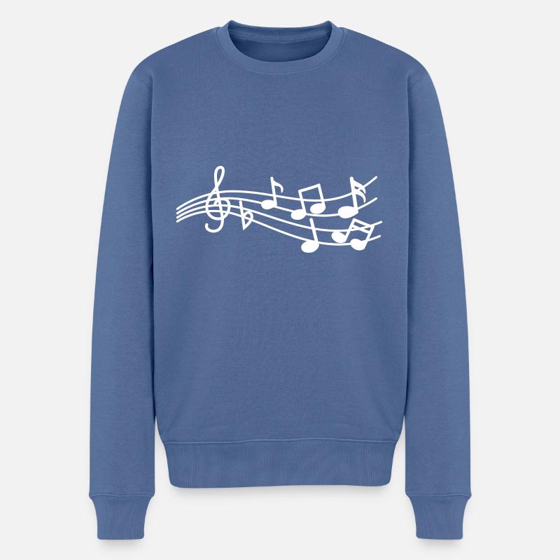 Musiknoten zeichen - Männer Premium Bio Pullover - Taubenblau