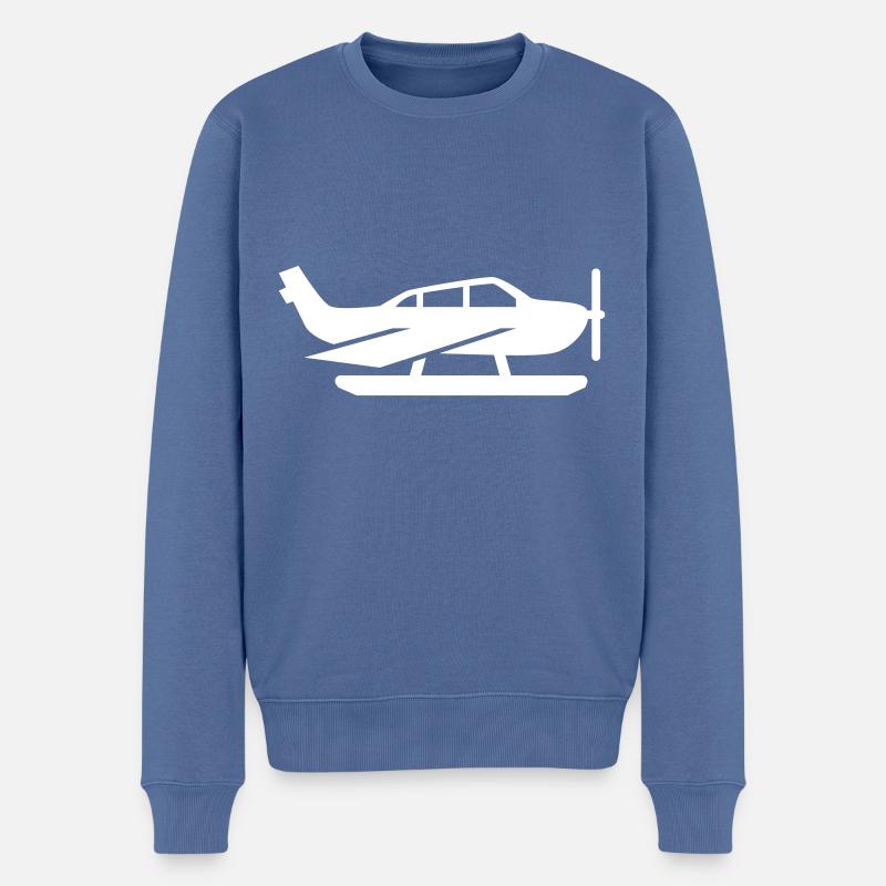 Flugzeug symbol - Männer Premium Bio Pullover - Taubenblau
