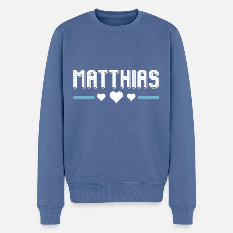 Matthias - Pull Premium bio Homme - bleu pigeon