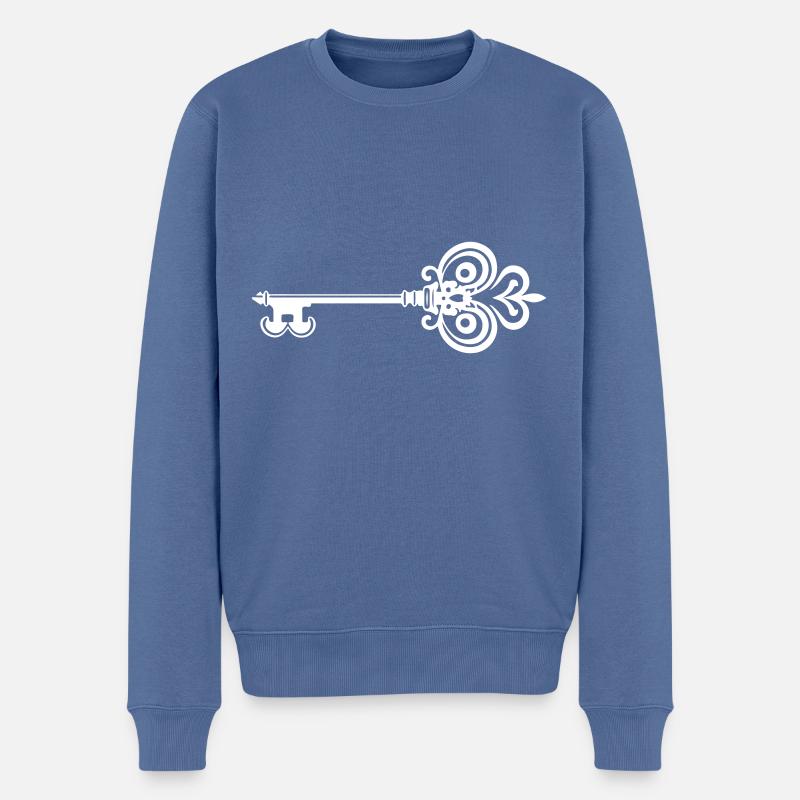 Schlüssel Symbol - Männer Premium Bio Pullover - Taubenblau