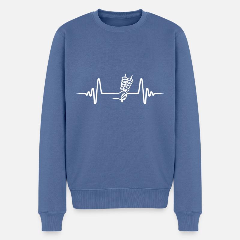 Pouls de gril Spike - Pull Premium bio Homme - bleu pigeon
