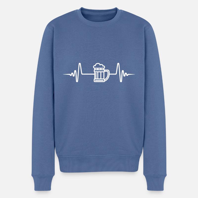 Bier Icon puls - Männer Premium Bio Pullover - Taubenblau