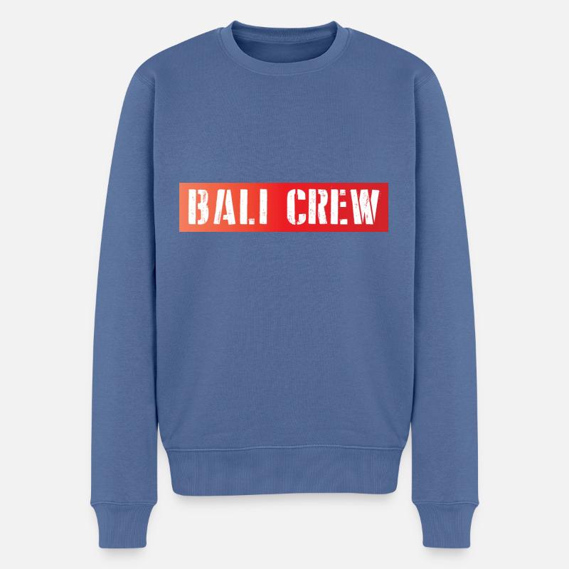 Bali Crew - Männer Premium Bio Pullover - Taubenblau