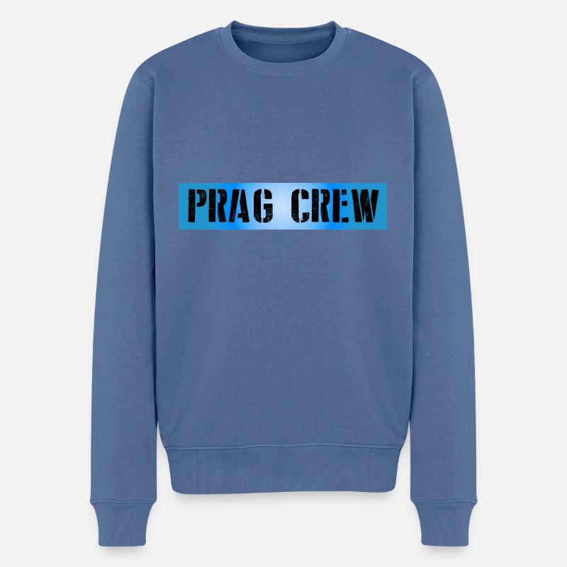 Prag Crew - Männer Premium Bio Pullover - Taubenblau