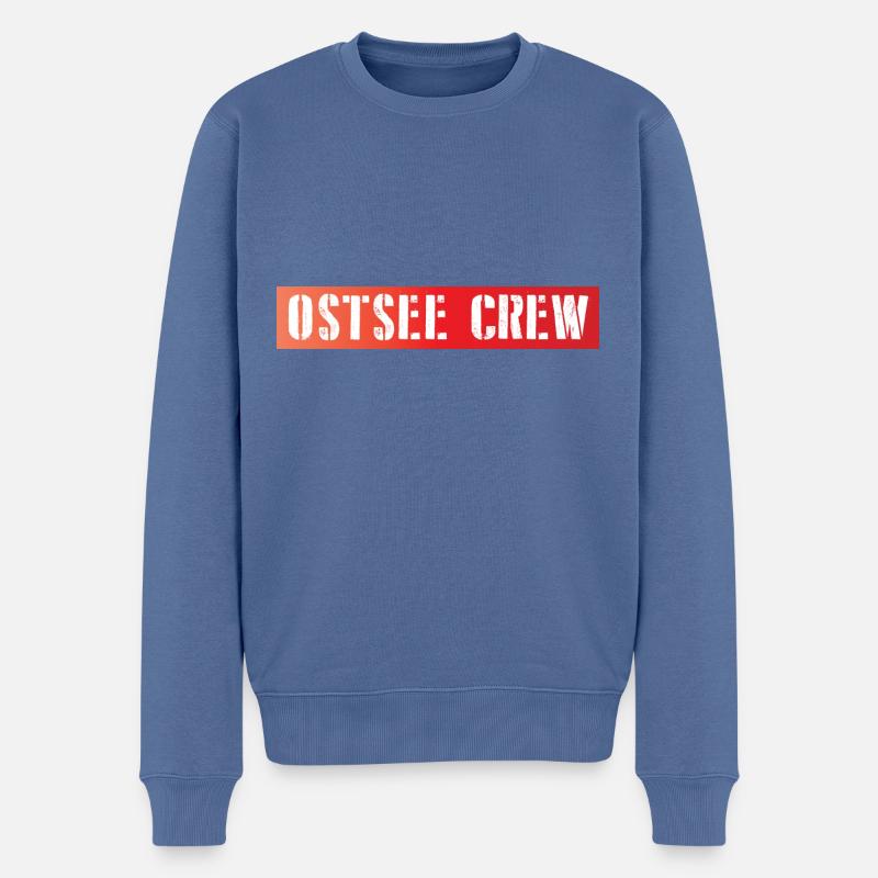 Ostsee Crew - Männer Premium Bio Pullover - Taubenblau
