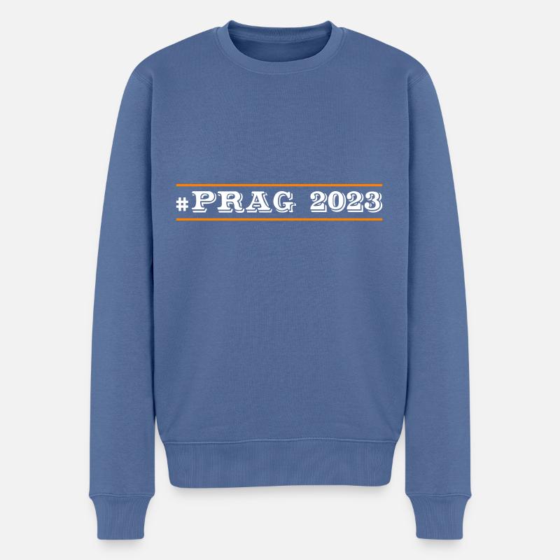 Prag 2023 - Männer Premium Bio Pullover - Taubenblau