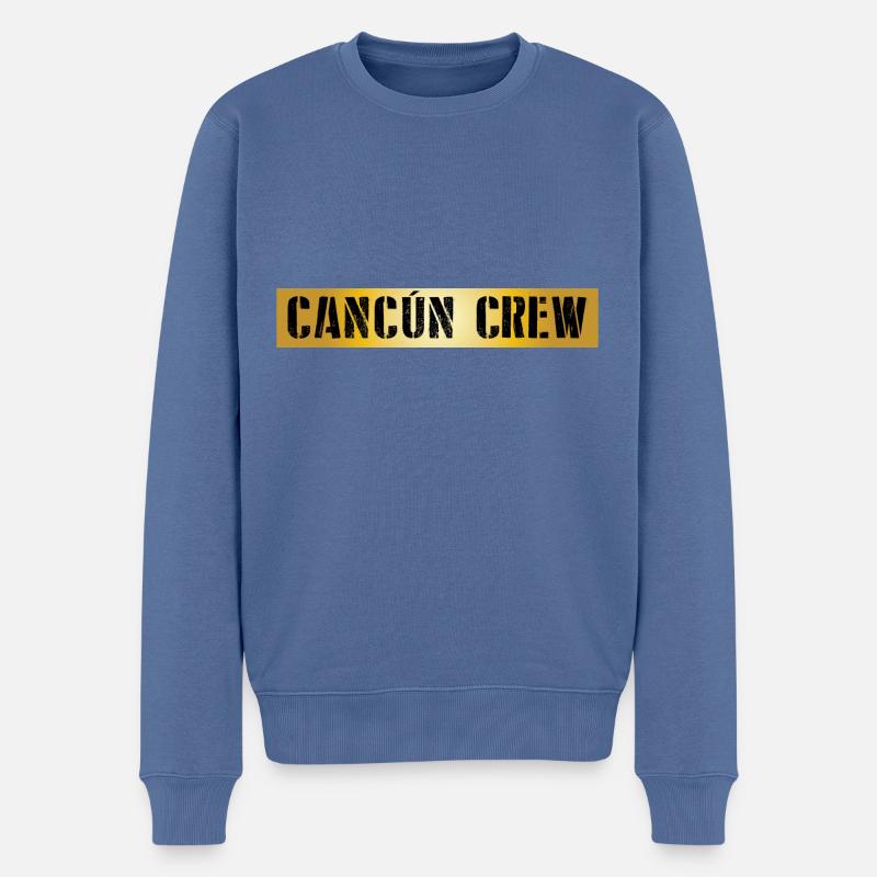 Cancun Crew - Männer Premium Bio Pullover - Taubenblau