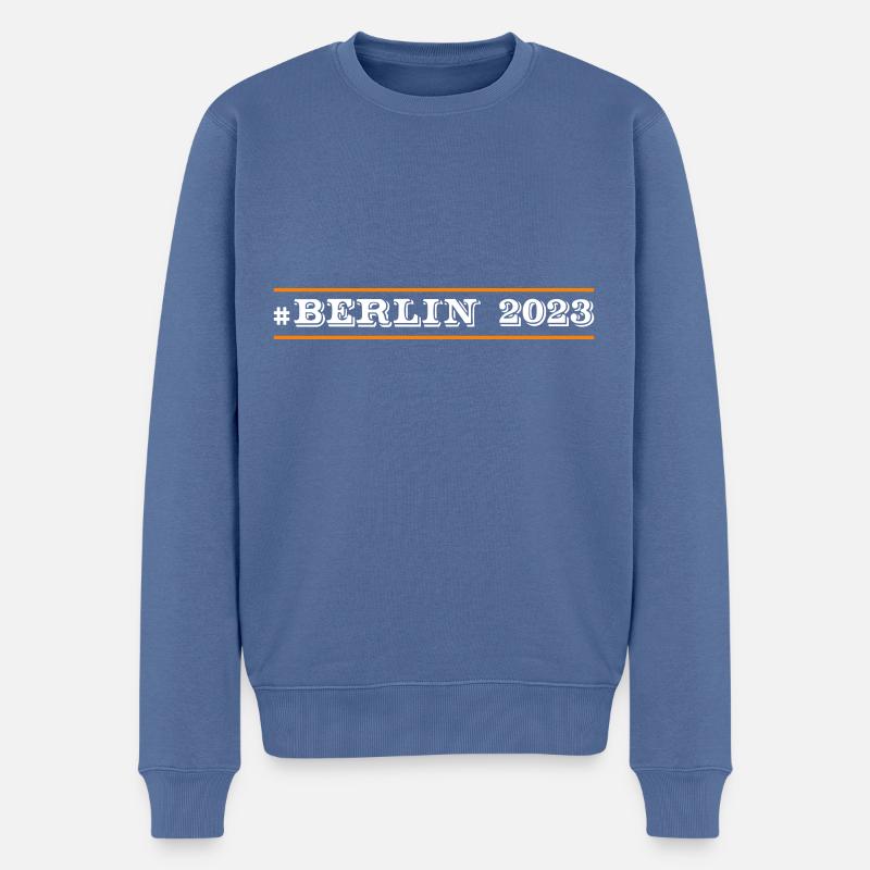 Berlin 2023 - Pull Premium bio Homme - bleu pigeon