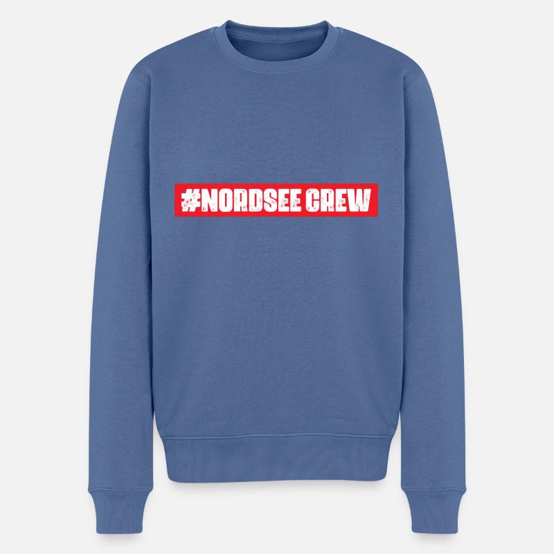 Nordsee Crew - Männer Premium Bio Pullover - Taubenblau